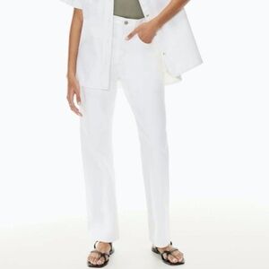 Denim Forum The Joni High Rise Loose White Jeans 29L 25